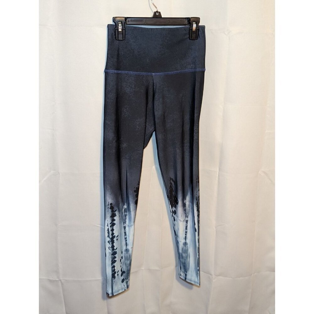 ONZIE Midi Pebble Tie Dye Cropped Leggings Blue Yoga Workout Gym Active Size S